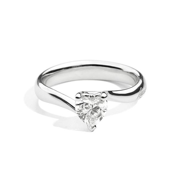 Anello Solitario Cuore Recarlo Collezione Anniversary Love in Oro Bianco e Diamanti ct 0,25