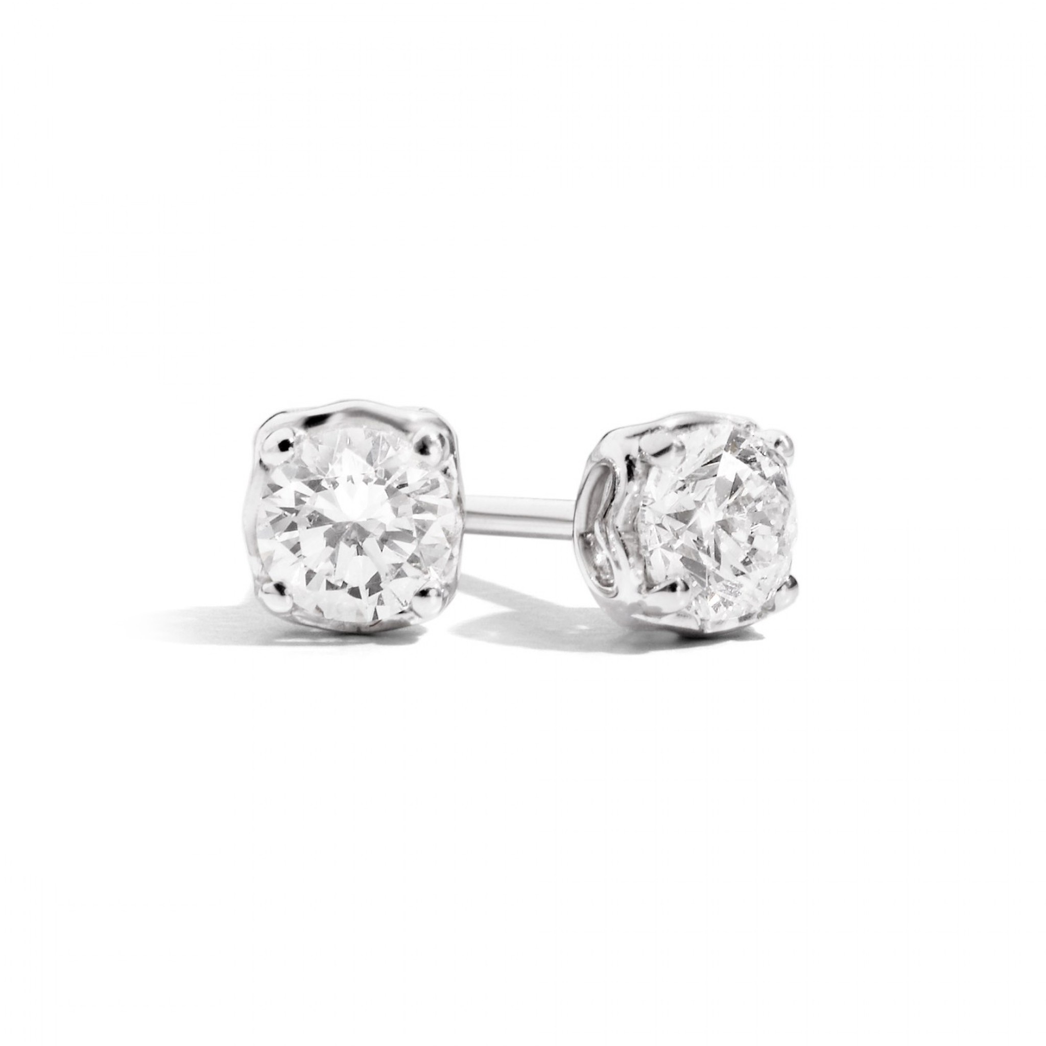 Orecchini Solitario Recarlo in Oro Bianco e Diamante 0,61 Ct