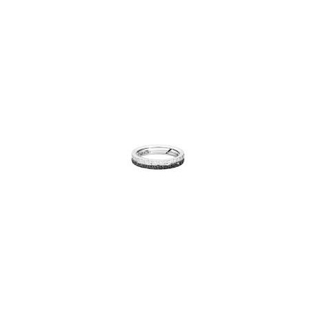 Anello maison "RECARLO" collezione "face Cube" in oro bianco 18 ct a 2 file...